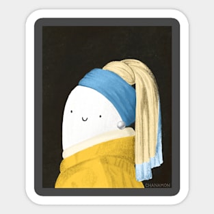 The Ghost with the Pearl Earring Sticker